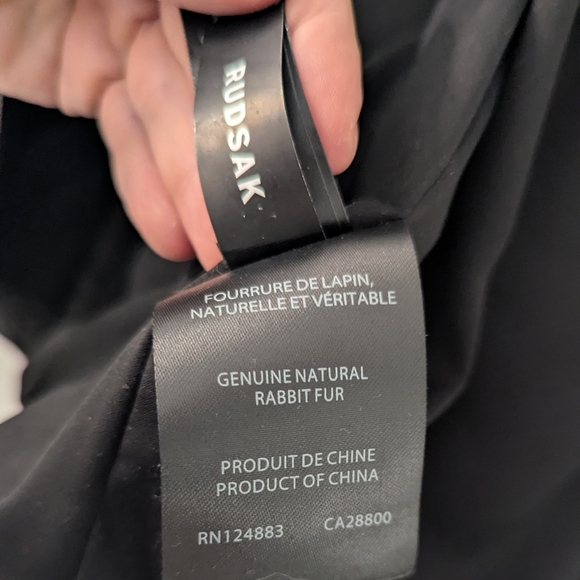 Rudsak Leather Jacket with Rabbit Fur – Size Large - Picture 9 of 12